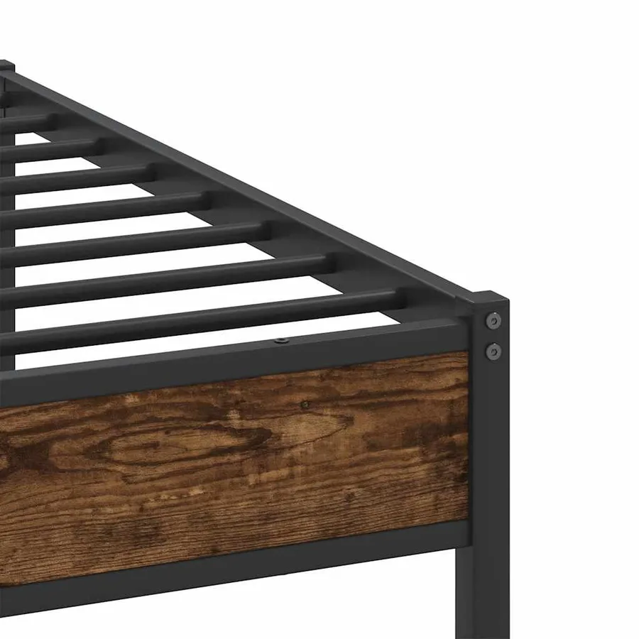 Cadre de lit en métal sans matelas chêne fumé 200x200 cm - 10