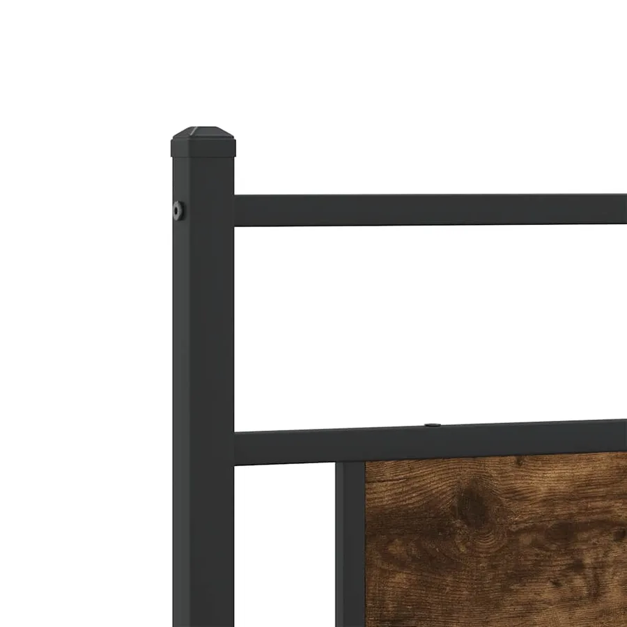Cadre de lit en métal sans matelas chêne fumé 200x200 cm - 9
