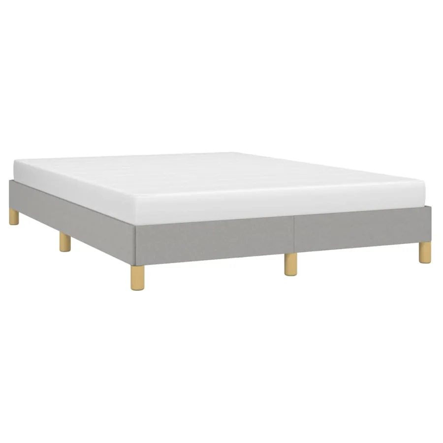 Cadre de lit sans matelas gris clair 140x190 cm tissu - 3