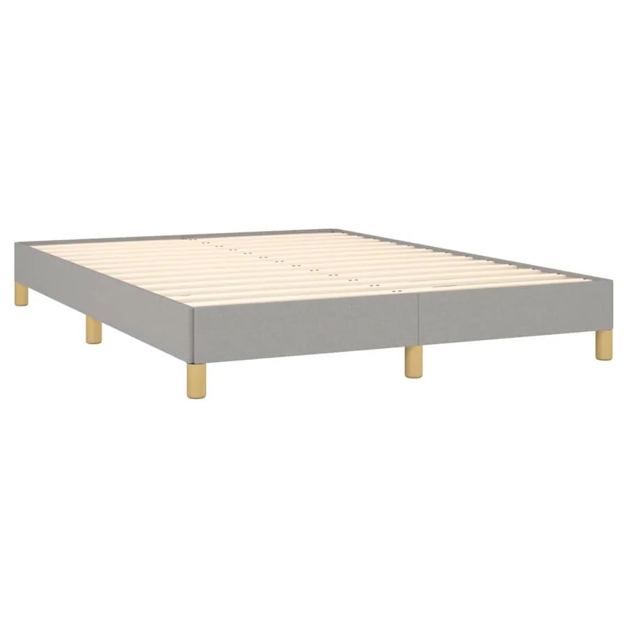 Cadre de lit sans matelas gris clair 140x190 cm tissu - 4