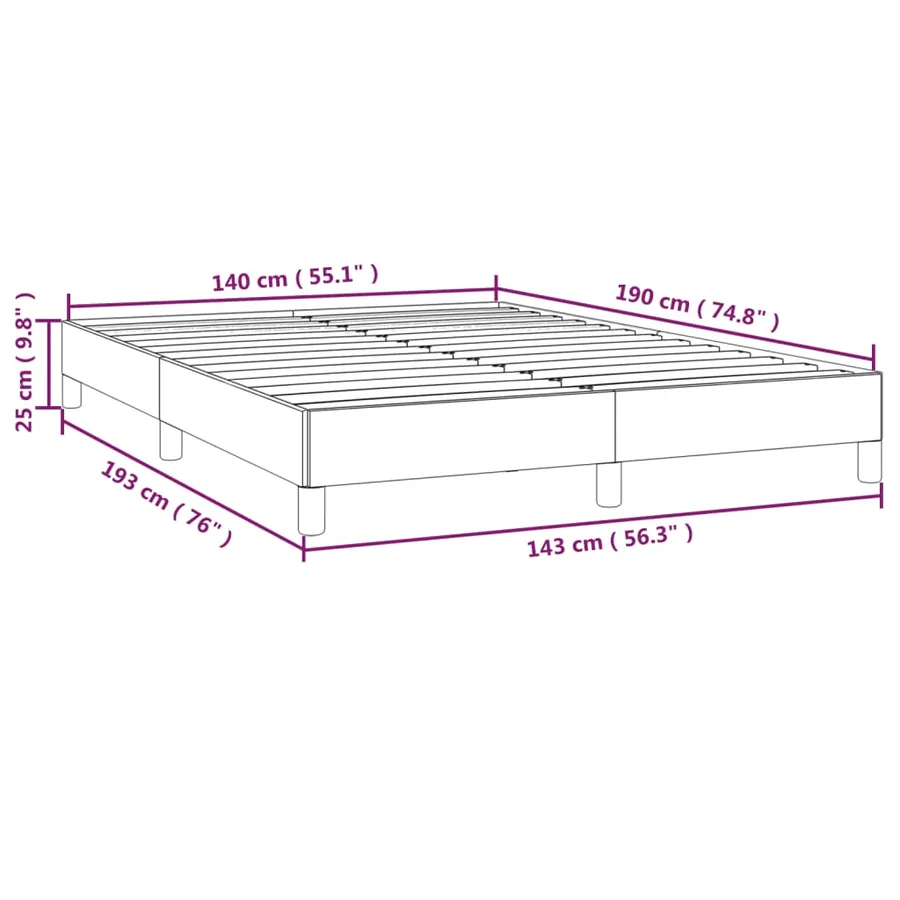 Cadre de lit sans matelas gris clair 140x190 cm tissu - 9