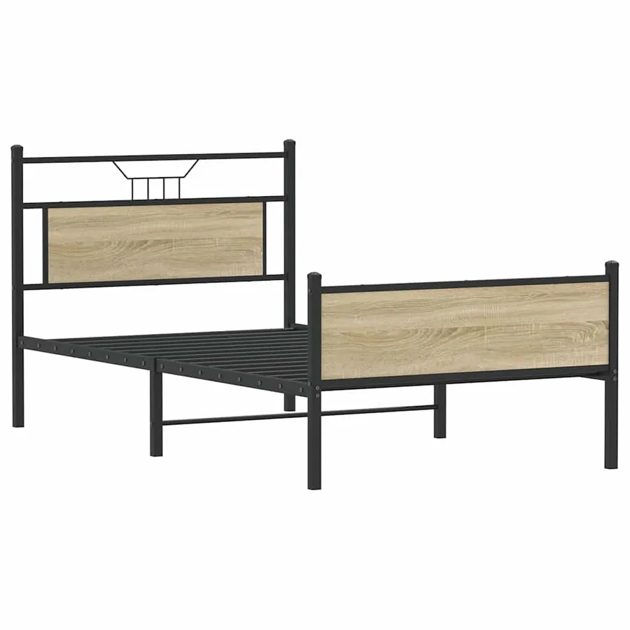 Cadre de lit sans matelas chêne sonoma 107x203 cm - 3