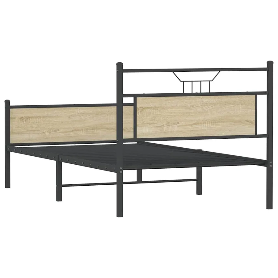 Cadre de lit sans matelas chêne sonoma 107x203 cm - 8