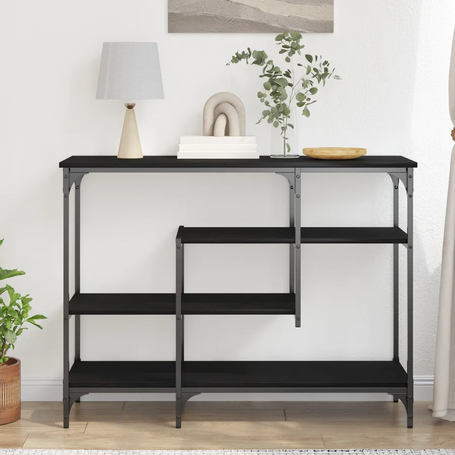 Table Console avec étagère Chêne noir 100 x 35 x 75 cm - 4