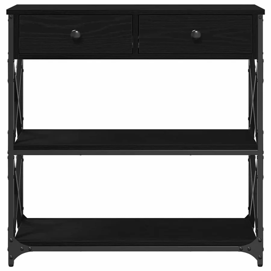 Table Console avec tiroir Chêne noir 75 x 28 x 75 cm - 2