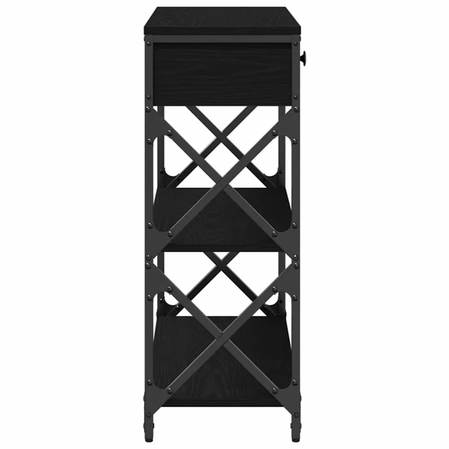 Table Console avec tiroir Chêne noir 75 x 28 x 75 cm - 4