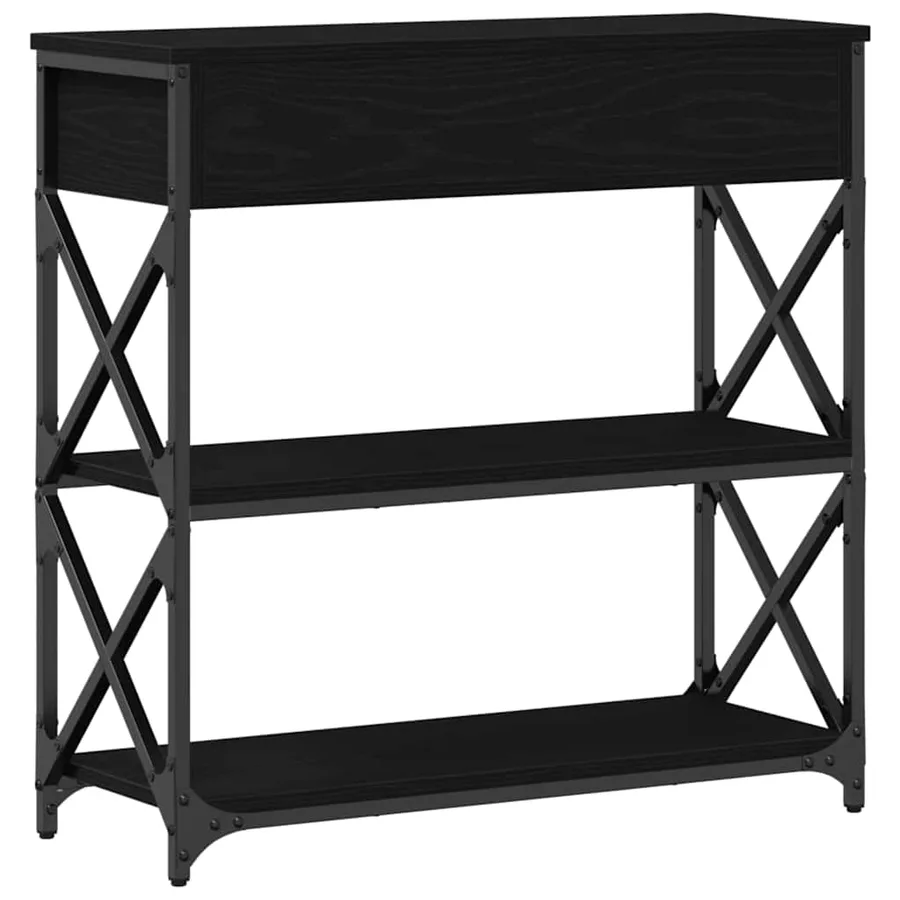 Table Console avec tiroir Chêne noir 75 x 28 x 75 cm - 5
