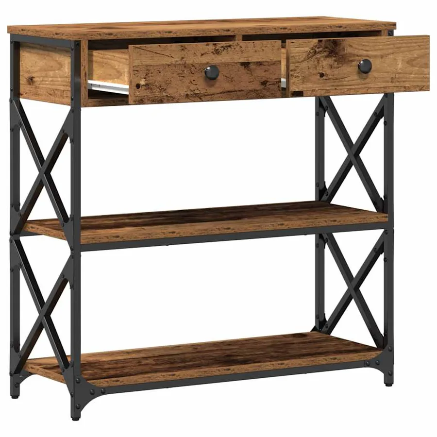 Table Console avec tiroir Bois ancien 75 x 28 x 75 cm - 5
