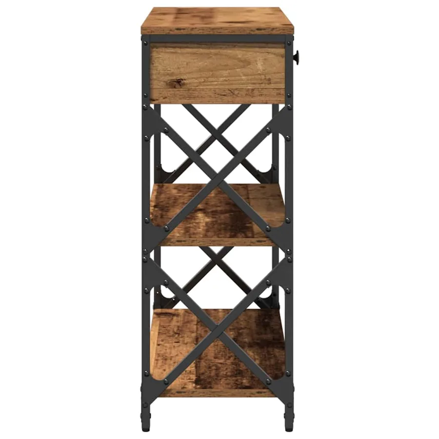 Table Console avec tiroir Bois ancien 75 x 28 x 75 cm - 6