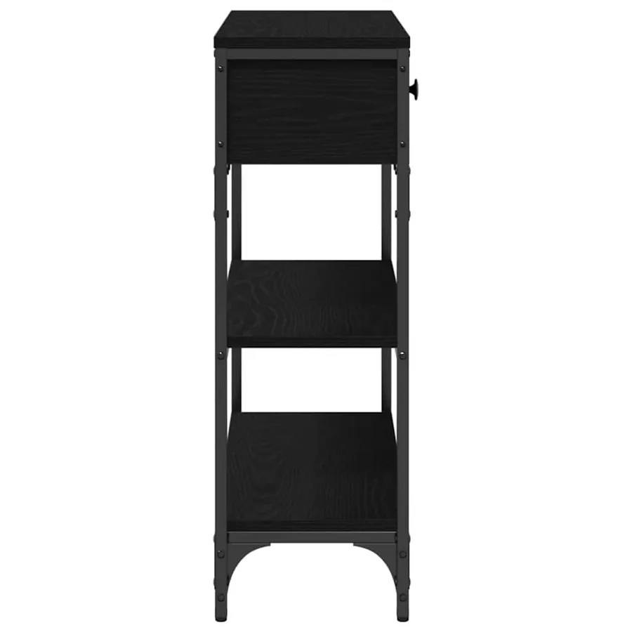 Table console Chêne noir 72,5 x 25 x 75 cm Bois d'ingénierie - 7
