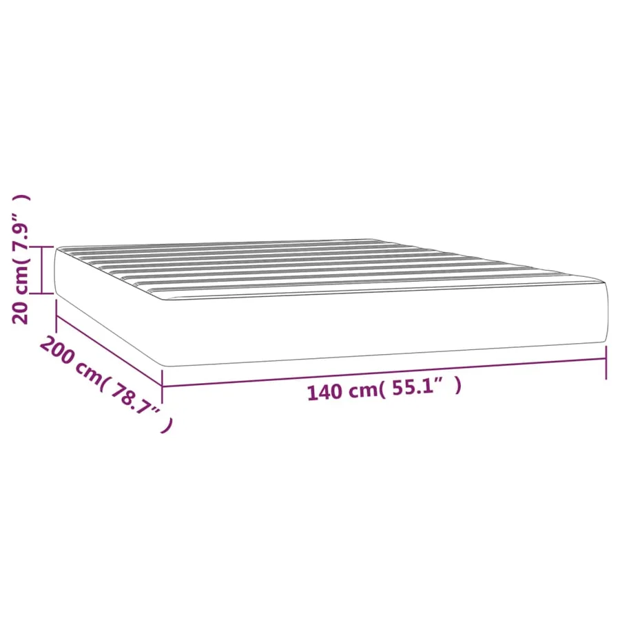 Matelas de lit à ressorts ensachés fermeté moyenne Gris foncé 140x200x20 cm - 7