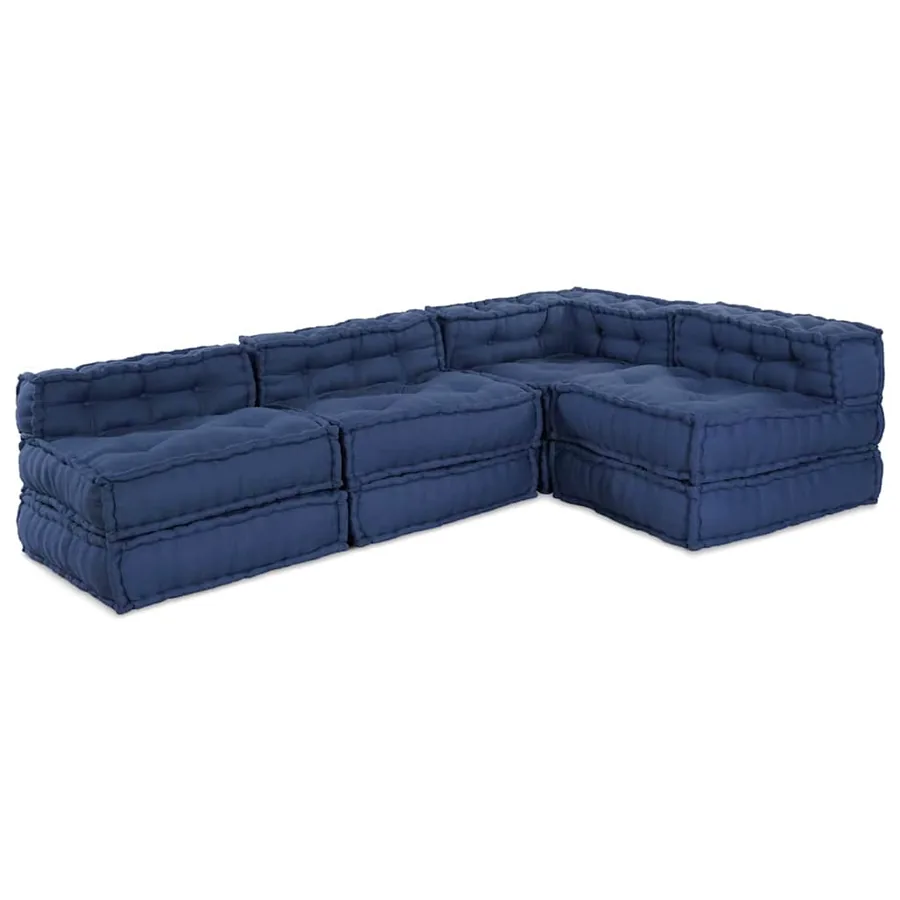 Unité de canapé modulaire 4 pcs Indigo Tissu