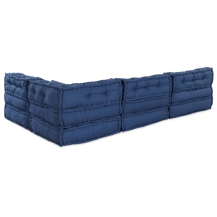 Unité de canapé modulaire 4 pcs Indigo Tissu - 8