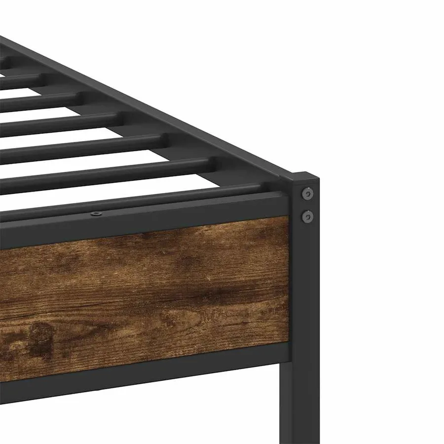 Cadre de lit sans matelas chêne fumé 100x190 cm bois ingénierie - 10