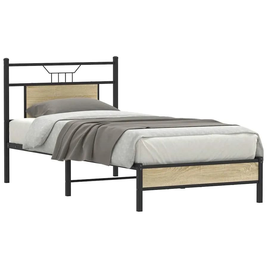 Cadre de lit sans matelas chêne sonoma 90x190 cm - 3