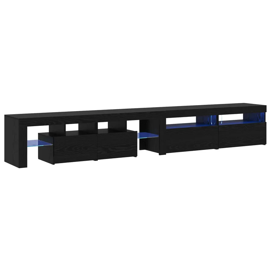 Meuble TV 3 pcs Chêne noir 260 x 37 x 40 cm Bois d'ingénierie - 2