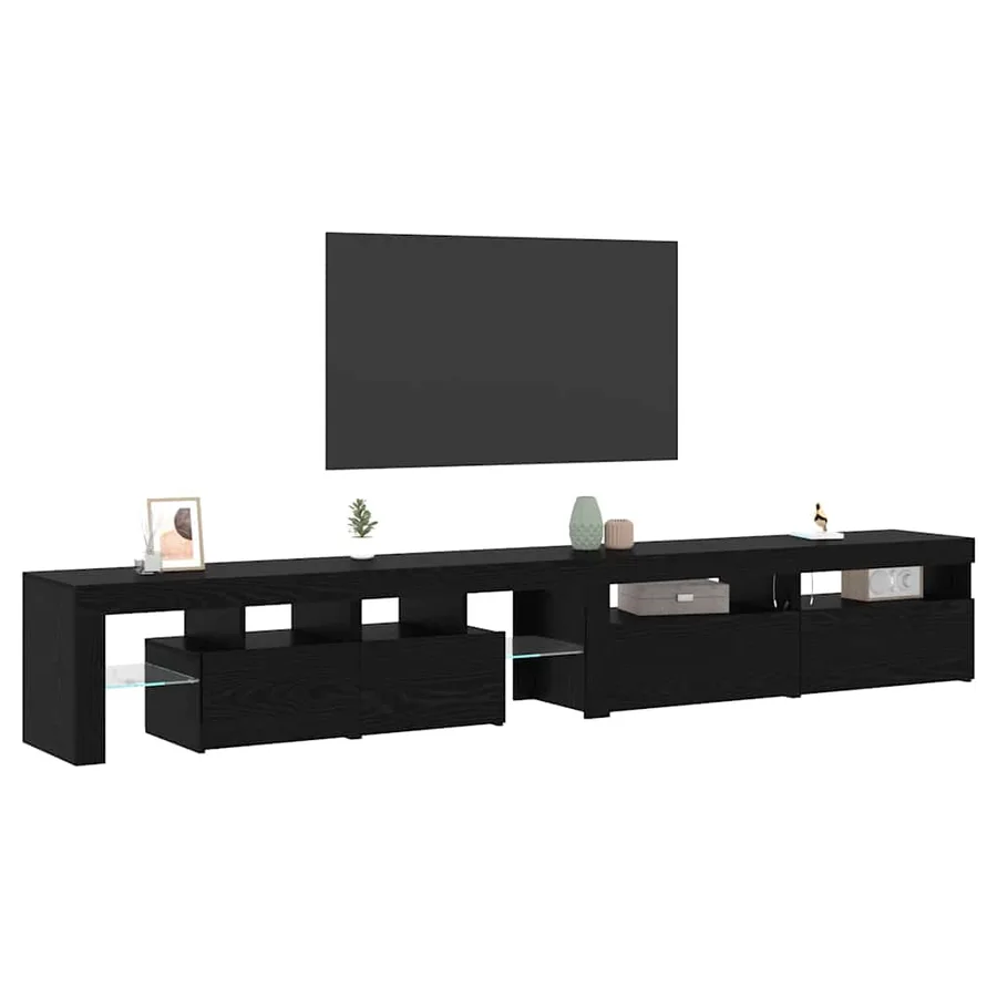Meuble TV 3 pcs Chêne noir 260 x 37 x 40 cm Bois d'ingénierie - 3
