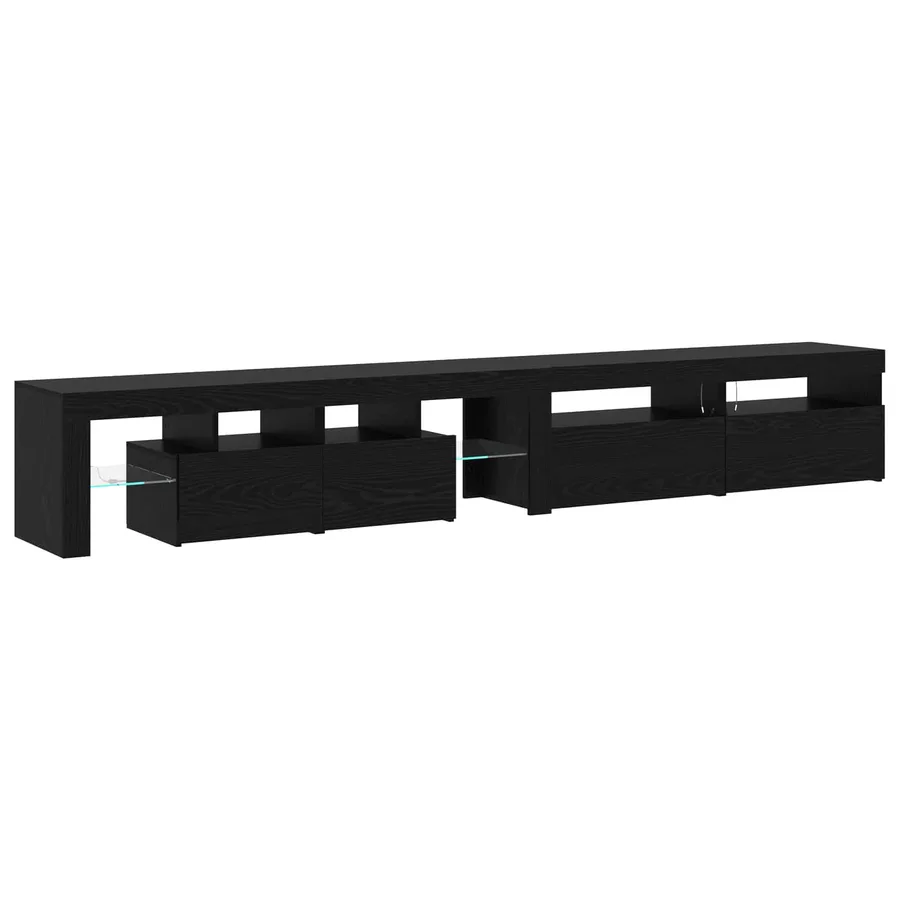 Meuble TV 3 pcs Chêne noir 260 x 37 x 40 cm Bois d'ingénierie - 9