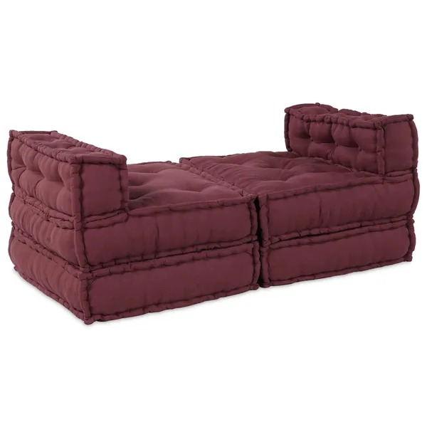 Unité de canapé modulaire 4 pcs Marron Tissu