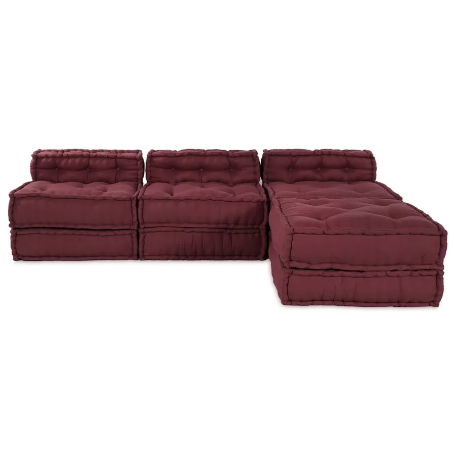 Unité de canapé modulaire 4 pcs Marron Tissu - 2