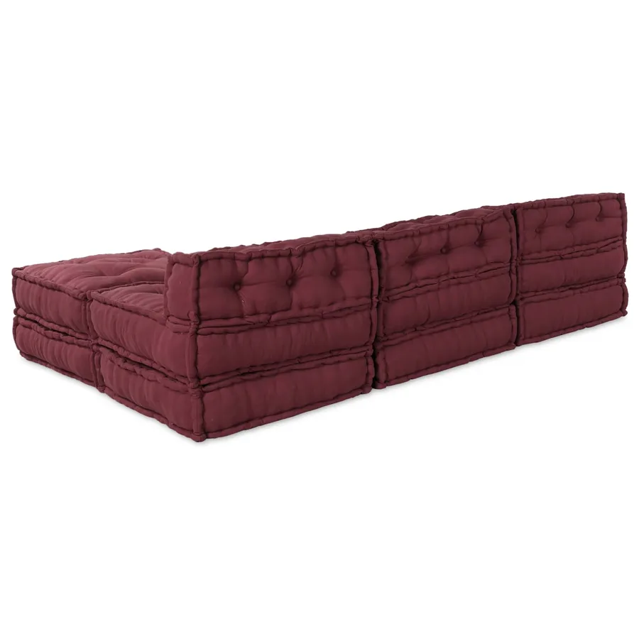 Unité de canapé modulaire 4 pcs Marron Tissu - 3