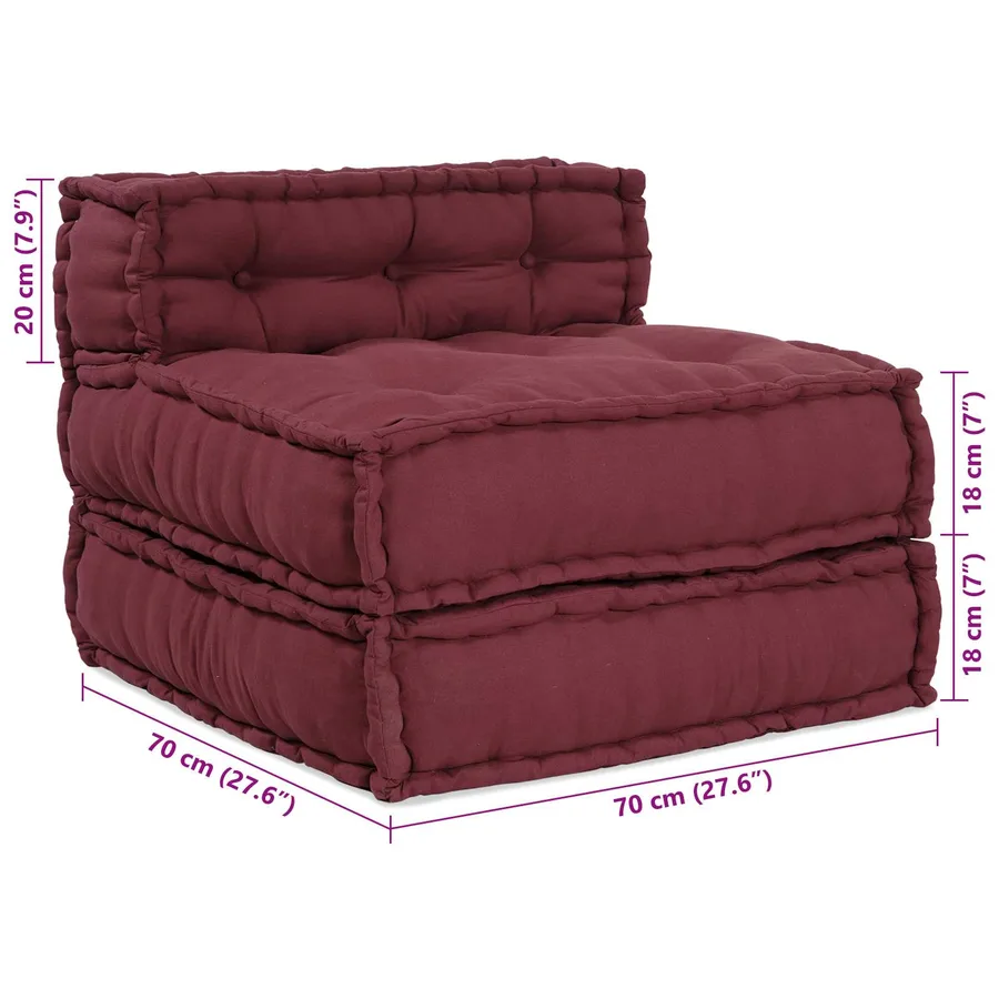 Unité de canapé modulaire 4 pcs Marron Tissu - 5