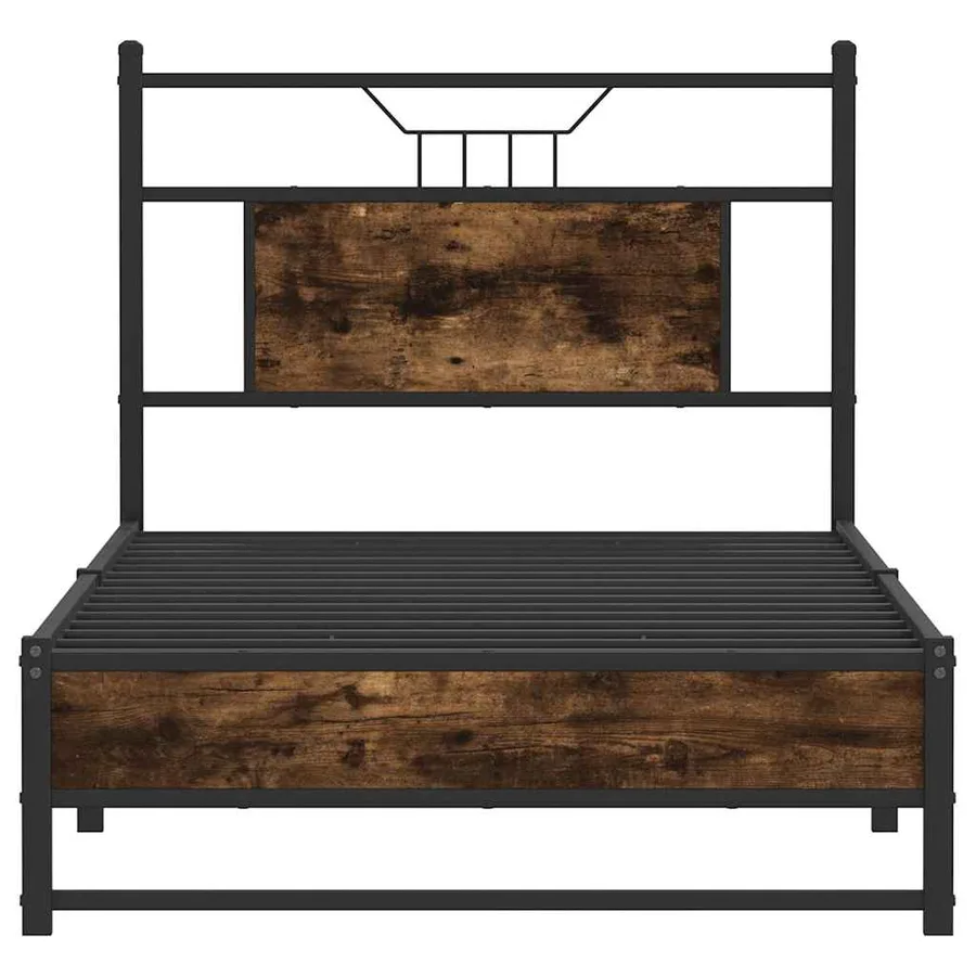 Cadre de lit sans matelas chêne fumé 90x200cm bois d'ingénierie - 6