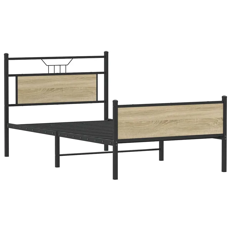 Cadre de lit sans matelas chêne sonoma 100x190 cm - 3