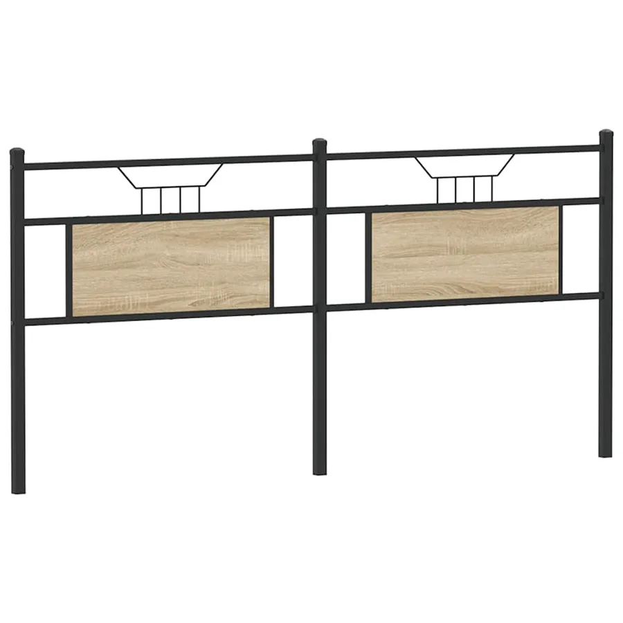 Tête de lit de remplacement chêne sonoma 160 cm bois d'ingénierie et acier - 2