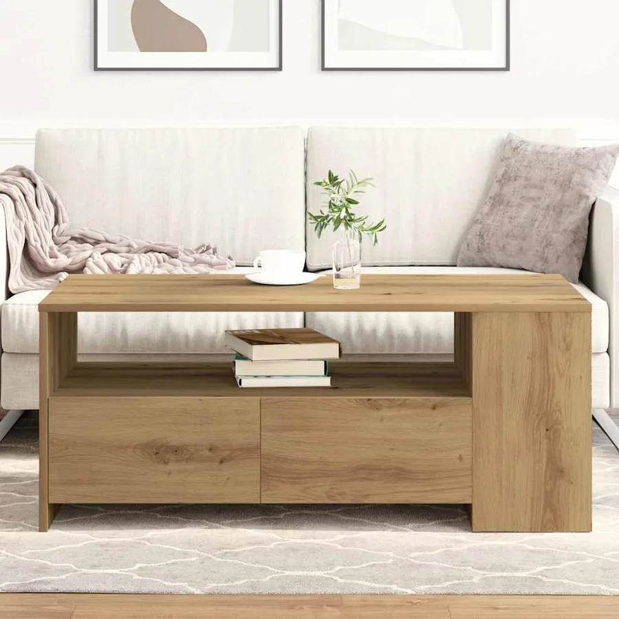Table basse Chêne artisanal 102 x 55 x 43,5 cm - 4