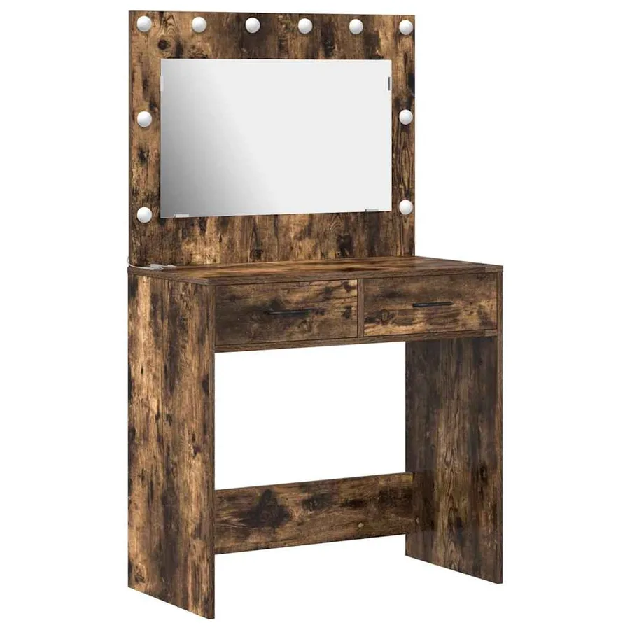 Table de Toilette avec tiroir Chêne fumé 78,5 x 41 x 135 cm - 2