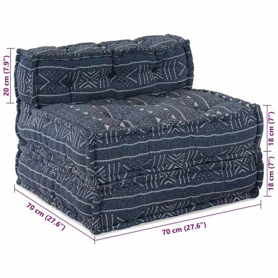 Unité de canapé modulaire Impression Indigo 70 x 70 x 56 cm - 11