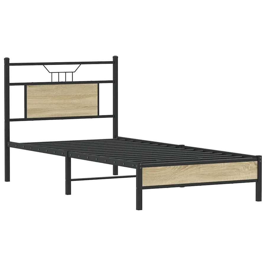 Cadre de lit sans matelas chêne sonoma 75x190 cm - 5