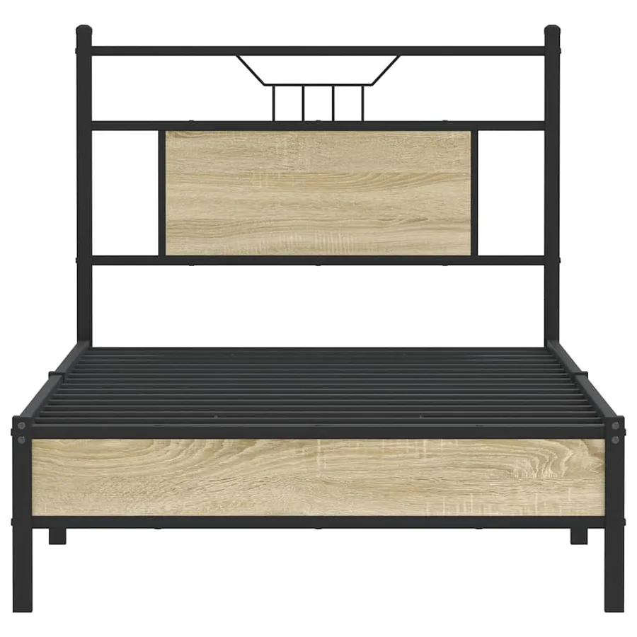 Cadre de lit sans matelas chêne sonoma 75x190 cm - 6
