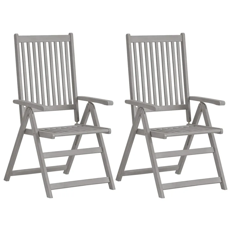 Chaises inclinables de jardin lot de 4 et coussins Bois acacia - 2