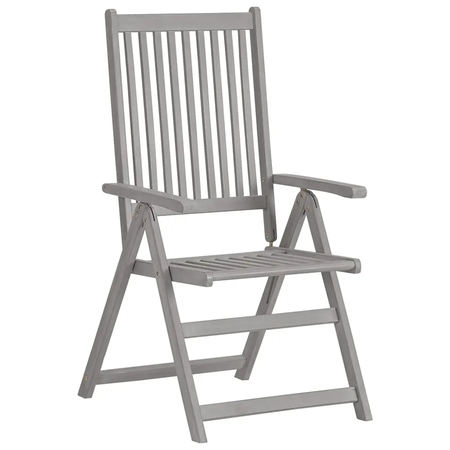 Chaises inclinables de jardin lot de 4 et coussins Bois acacia - 3