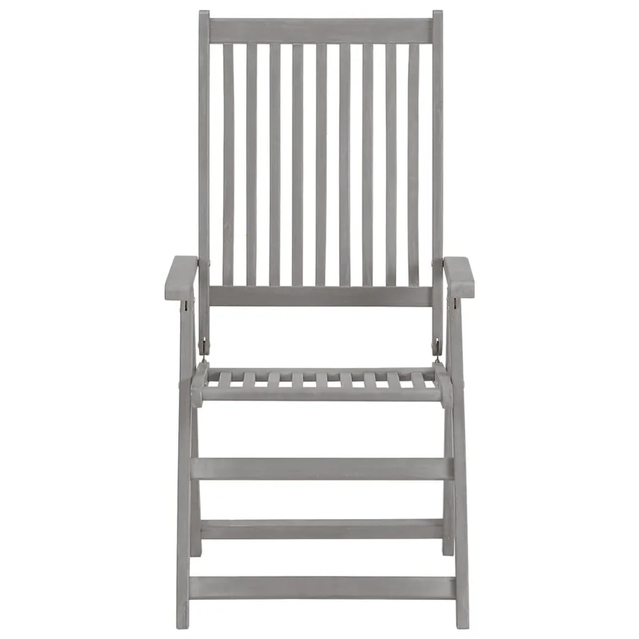 Chaises inclinables de jardin lot de 4 et coussins Bois acacia - 4