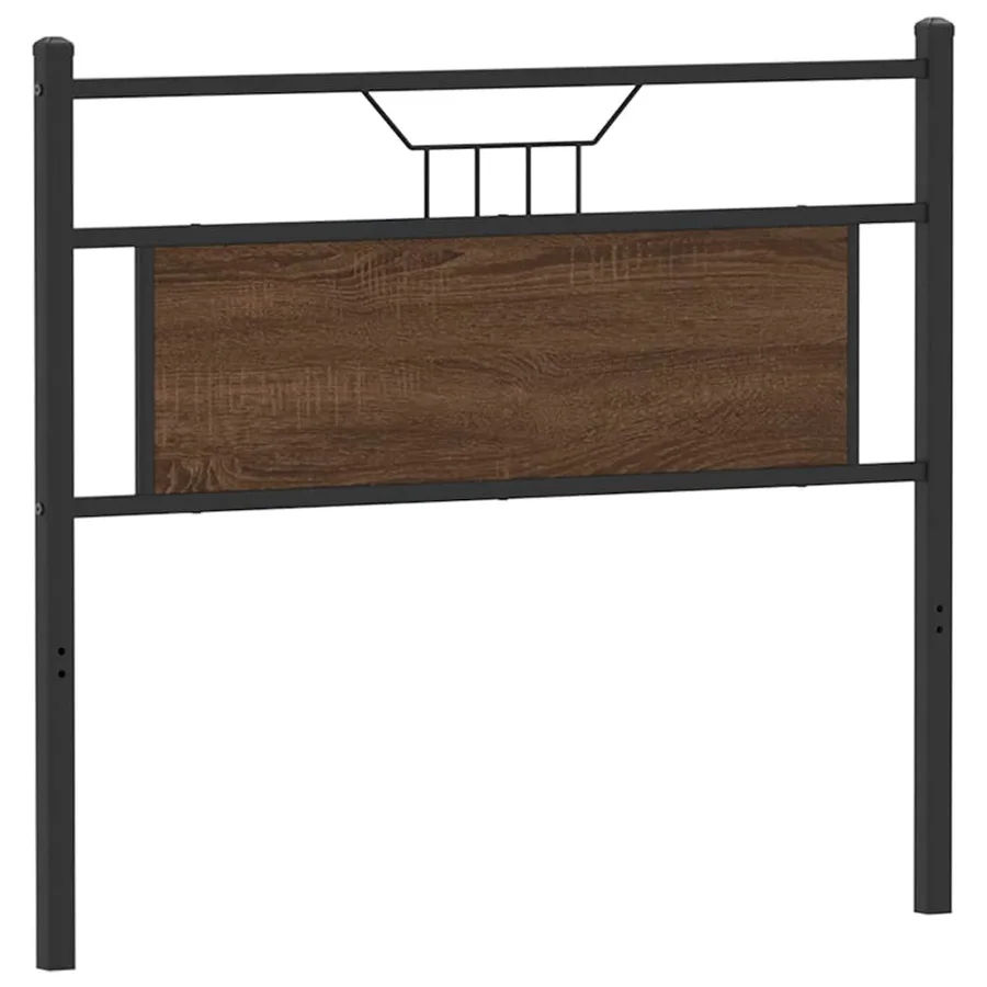 Tête de lit de remplacement chêne marron 107 cm bois d'ingénierie et acier - 2
