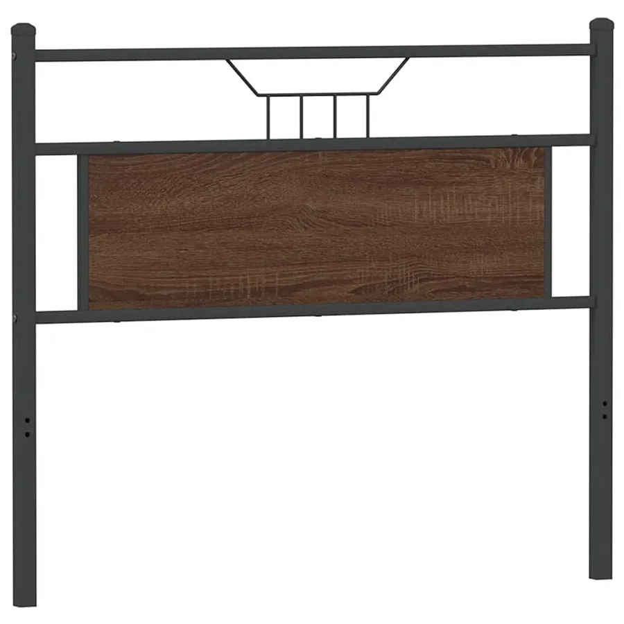 Tête de lit de remplacement chêne marron 107 cm bois d'ingénierie et acier - 6