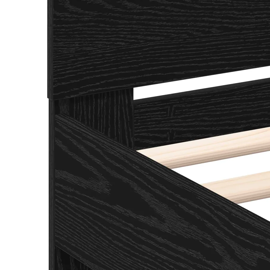Cadre de lit avec LED Chêne noir 90 x 190 cm Bois d'ingénierie - 15