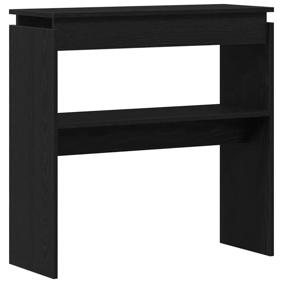Table console Chêne noir 80 x 30 x 80 cm Bois d'ingénierie - 2