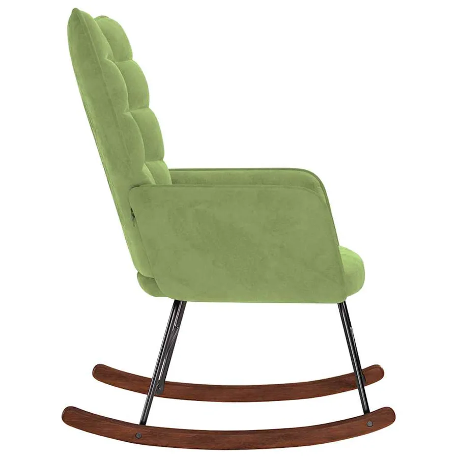 Chaise à bascule Vert clair Velours - 4
