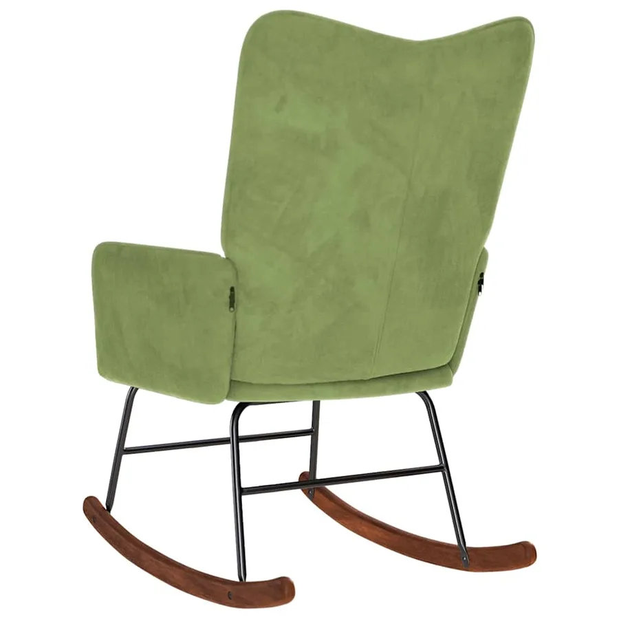 Chaise à bascule Vert clair Velours - 5