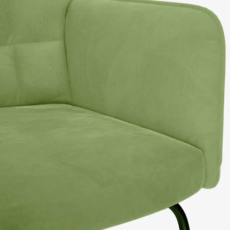 Chaise à bascule Vert clair Velours - 6