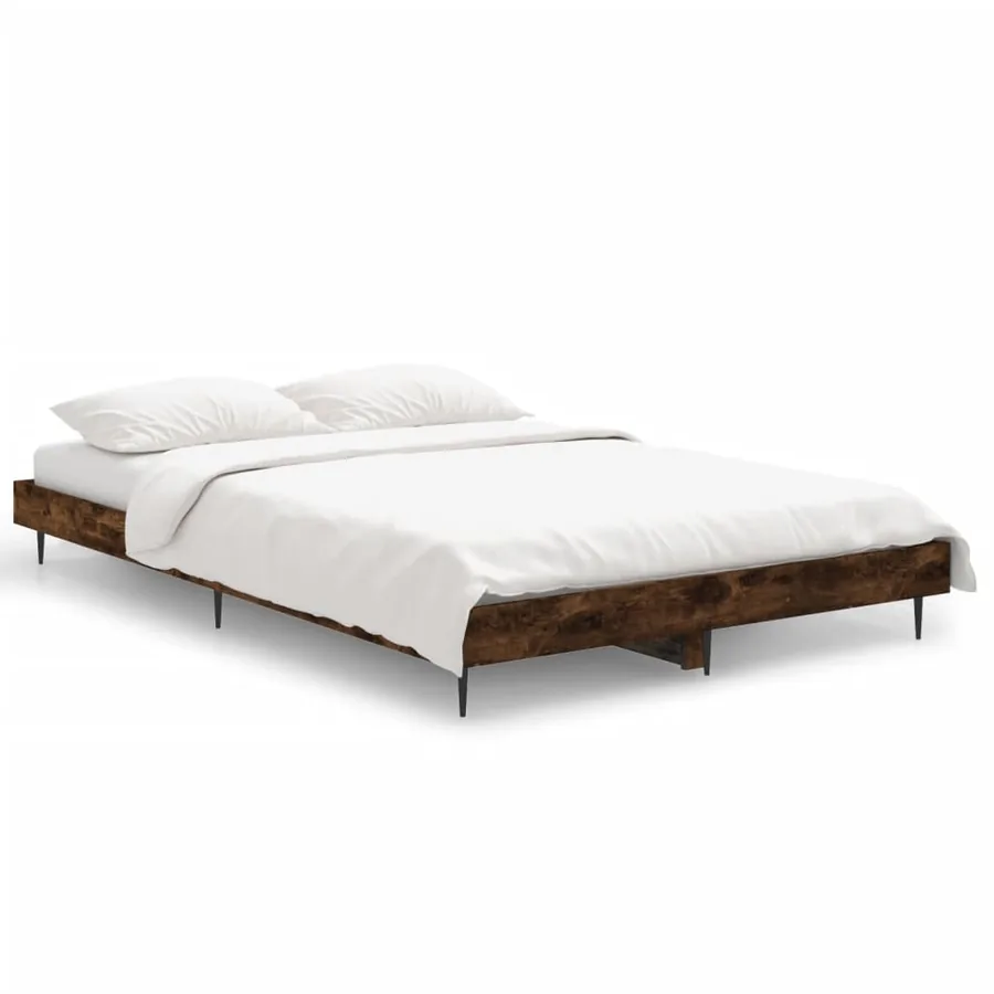 Cadre de lit sans matelas chêne fumé 120x190 cm bois ingénierie - 2