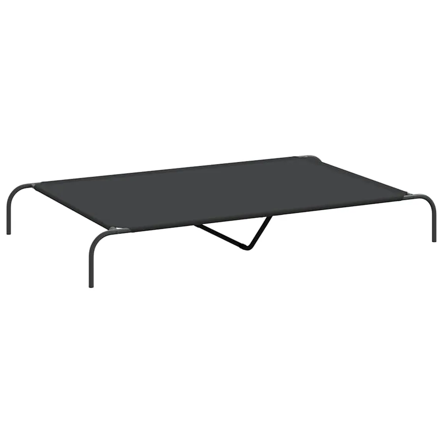 Lit surélevé pour chien noir 150x90x20 cm tissu oxford et acier - 2