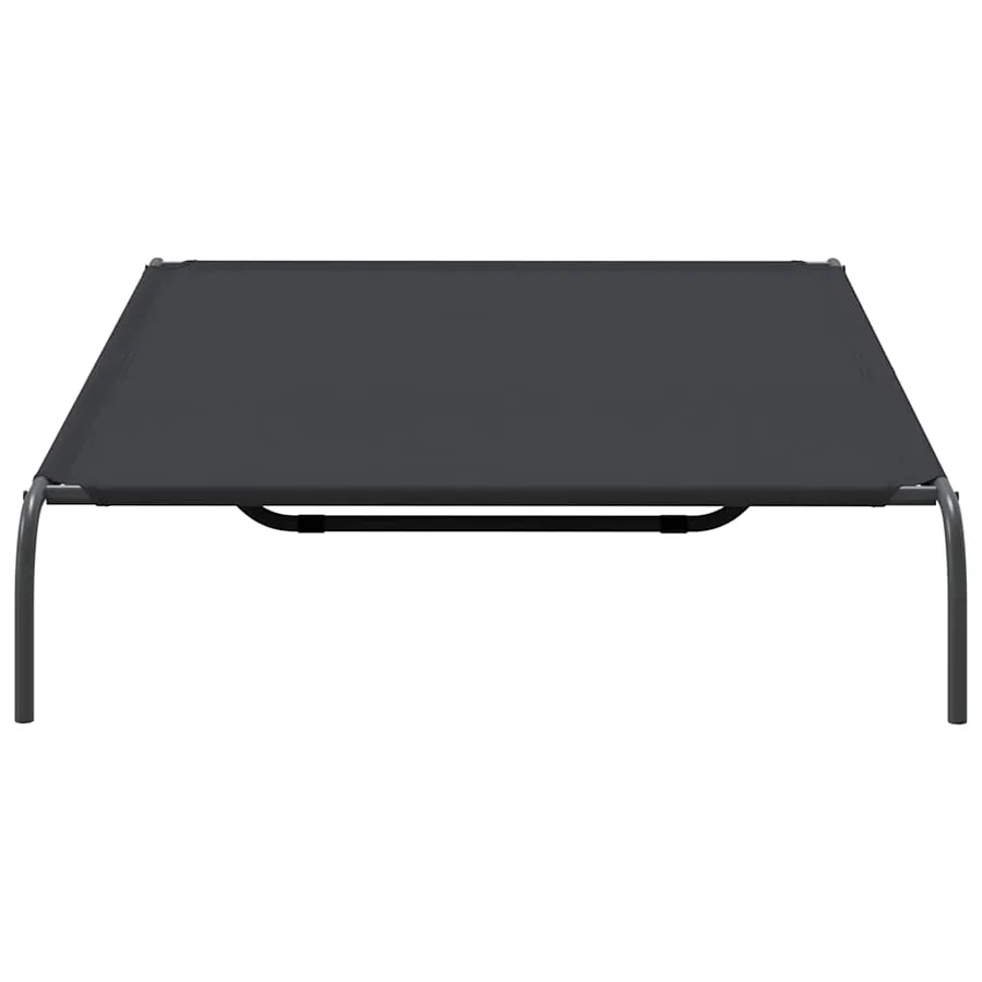 Lit surélevé pour chien noir 150x90x20 cm tissu oxford et acier - 5