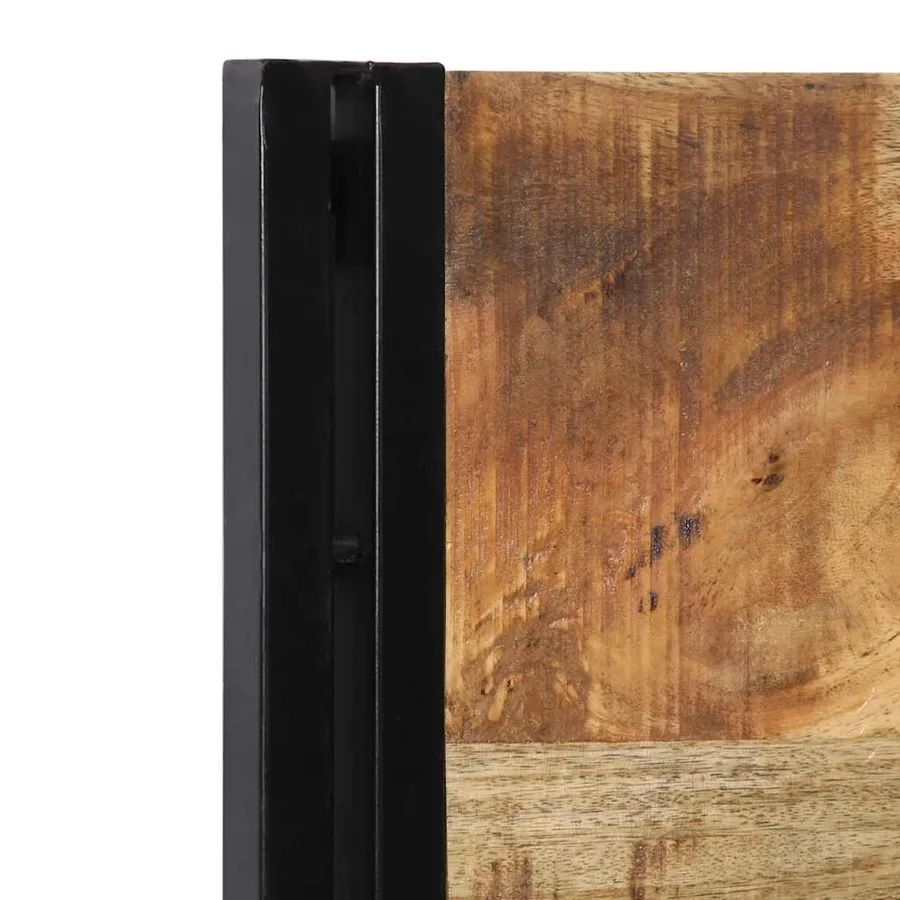 Tête de lit 100 cm bois massif manguier et fer - 6