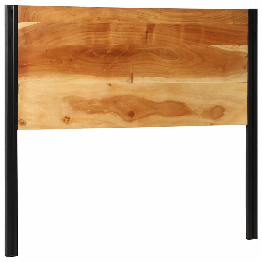 Tête de lit 120 cm bois massif d'acacia et fer - 2