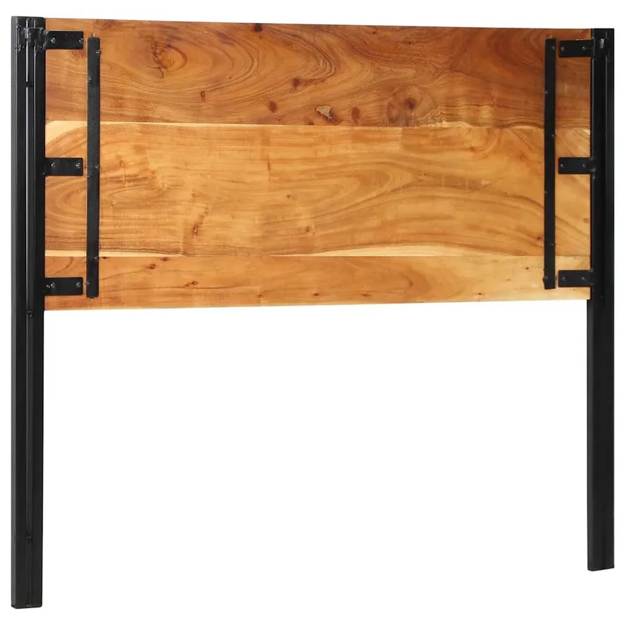 Tête de lit 120 cm bois massif d'acacia et fer - 5
